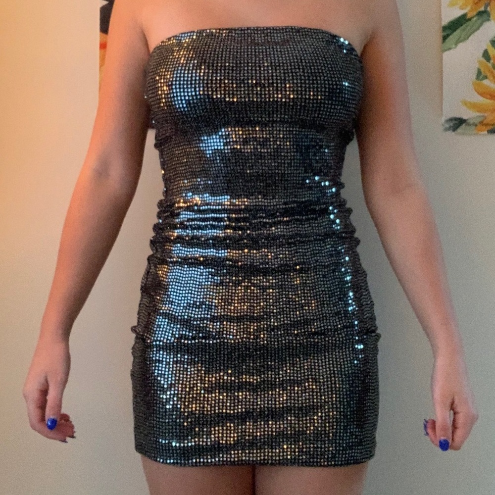 Black sequin dress